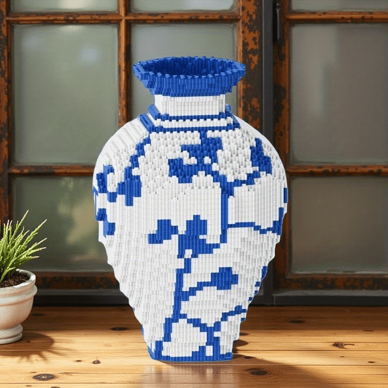 2620pcs Porcelain Vase Building Blocks Model Office Home Decor Toy Gift