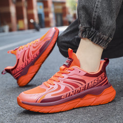 Men's Breathable Running Shoes Non Slip Lace Up Sneakers Outdoor