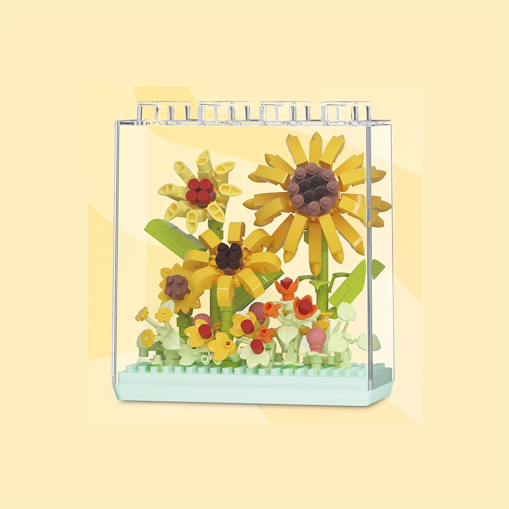 Colorful DIY Flower Building Blocks Set Garden Themed Creative Gift Ages 8
