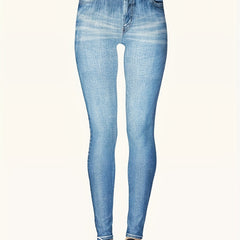 Denim Print High Rise Skinny Leggings