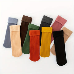 10 Pairs Fuzzy Socks Comfy Warm Mid Tube Stockings Women's Hosiery
