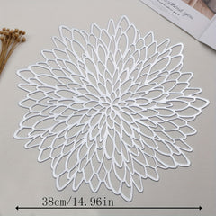 Round Placemat Hollow Coasters Lace Bronzing Marble Table Mat Large Coaster