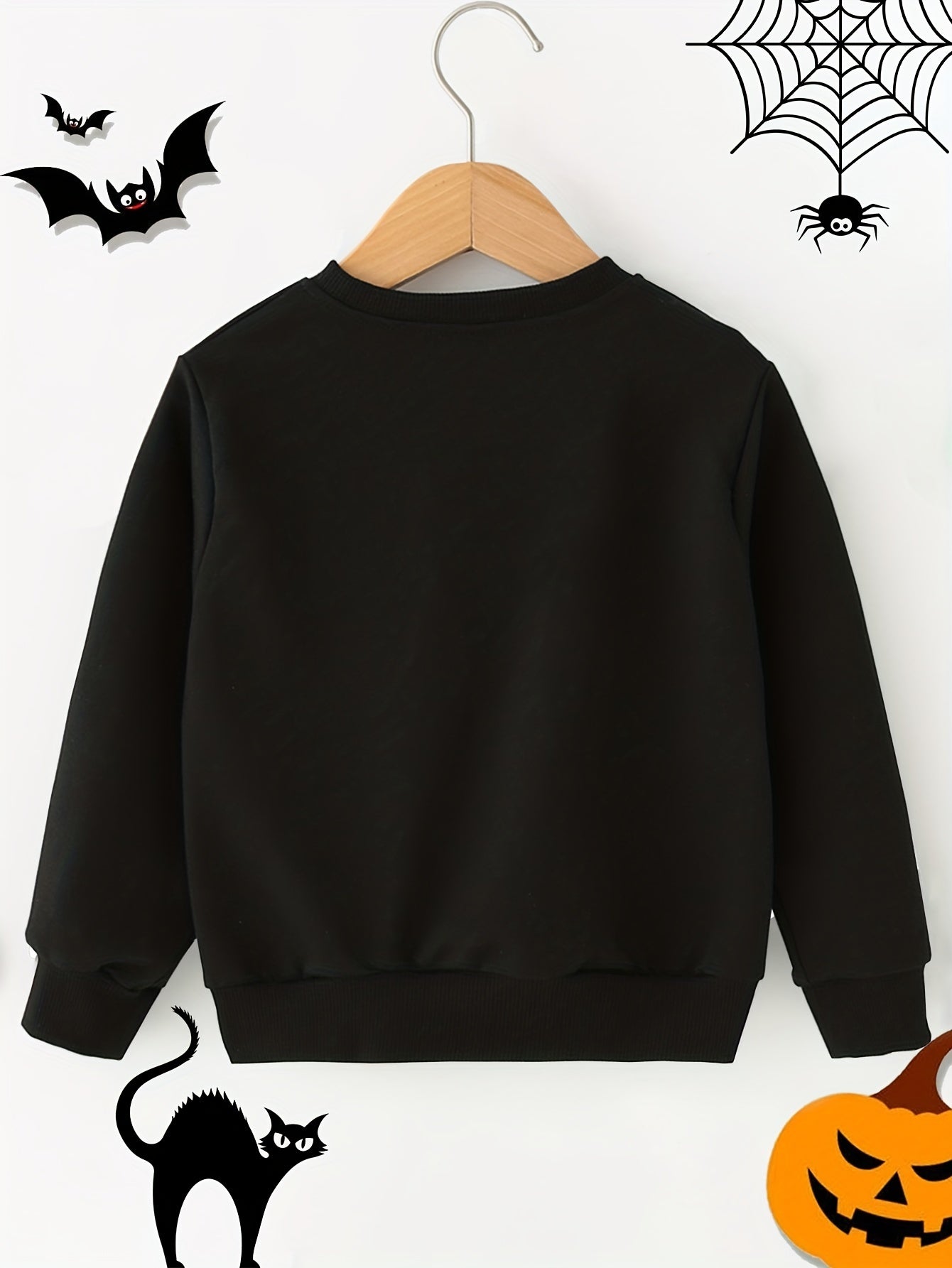 Girls' Gradient Skeleton Print Crew Neck Pullovers Soft Comfy Sweatshirt Tops