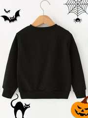 Girls' Gradient Skeleton Print Crew Neck Pullovers Soft Comfy Sweatshirt Tops