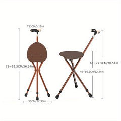 Portable Folding Walking Stick Chair for Elderly Adjustable Cane Stool