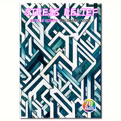 Adult Coloring Book Stress Relief 20 Pages 21x21 cm Thick Paper
