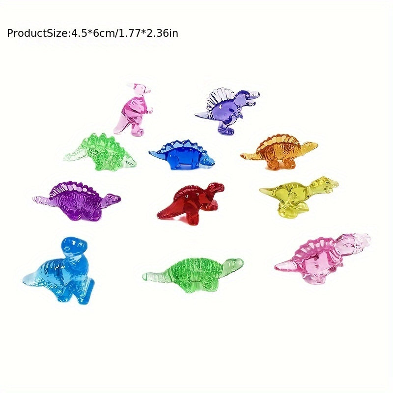 24pcs Dinosaur Toys Acrylic Dino Decoration Gems DIY Happy Birthday Party