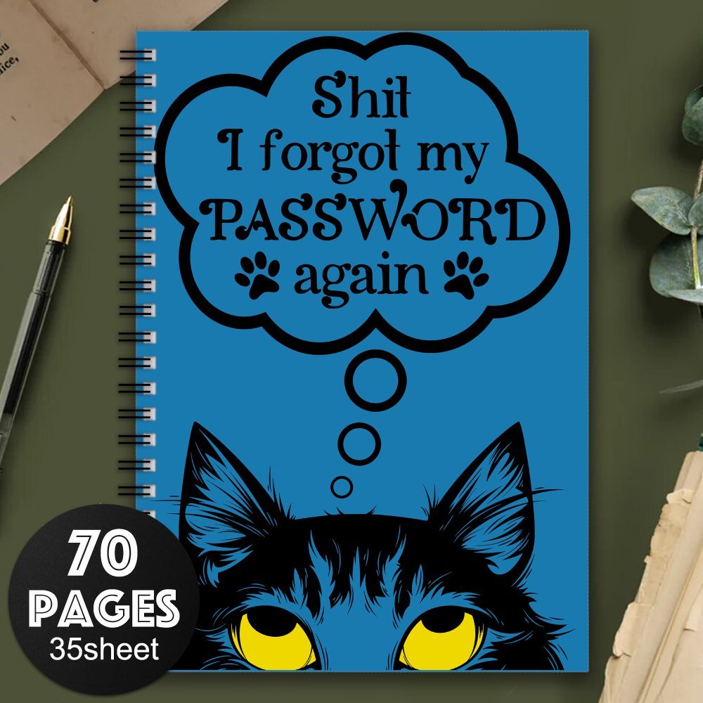 Cat Spiral Password Journal: Humorous Password Organizer