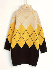 Girls 95 Cotton Diamond Pattern Long Sleeve Knitwear Kids Clothes Gift