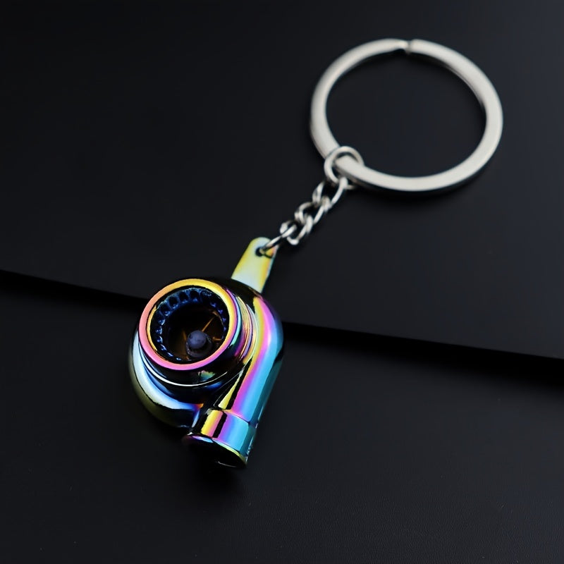 Spinning Turbo Wheel Rim Tyre Keyring Holder Keychain