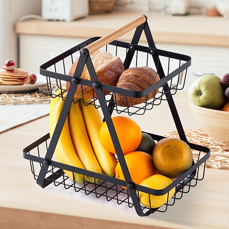 3 Tier Fruit Bowl Wire Storage Basket Stand Holder Organizer for Kitchen Counter