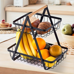 3 Tier Fruit Bowl Wire Storage Basket Stand Holder Organizer for Kitchen Counter