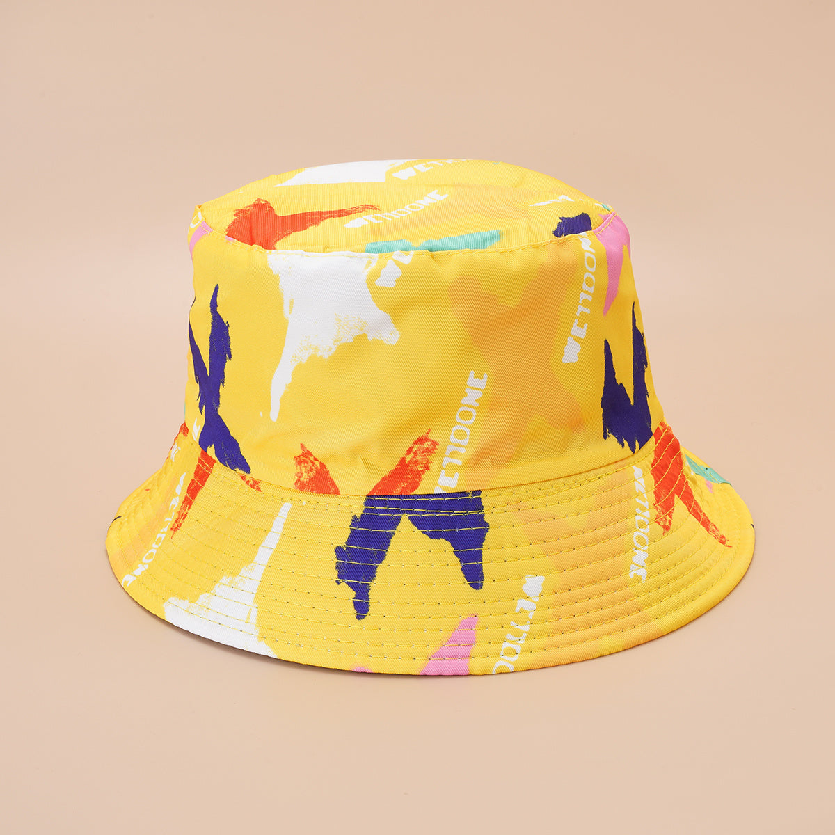 Red Fork Bucket Hat Tie Dye Double Sided Sunshade Fisherman Cap