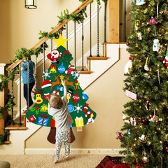 DIY Felt Christmas Tree With Detachable Ornaments Wall Hanging