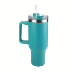 Leopard Print Car Tumbler Handle & Straw 304 Stainless Steel Insulated Cup