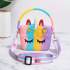 Kids Cartoon Silicone Crossbody Bag Bubble Pinch Press Toy Mini Coin Purse
