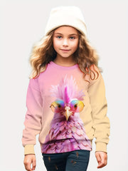 Girls Chicken Graphic Sweatshirt for Sports Spring Gift