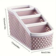 4 Grid Plastic Desktop Remote Control Storage Rack