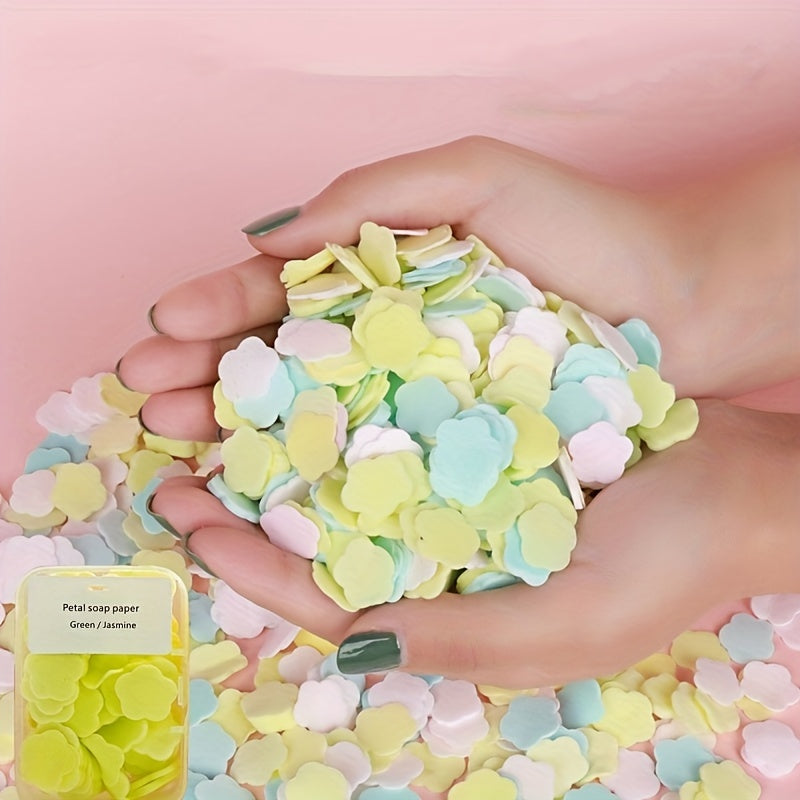 Portable Handwashing Tablets Soap Paper Disposable Travel Mini Petal Box