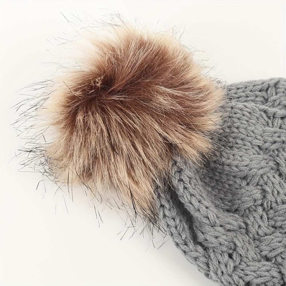 Baby Winter Warm Knitted Wool Beanie Cap Hat Cold-proof Woolen Hat