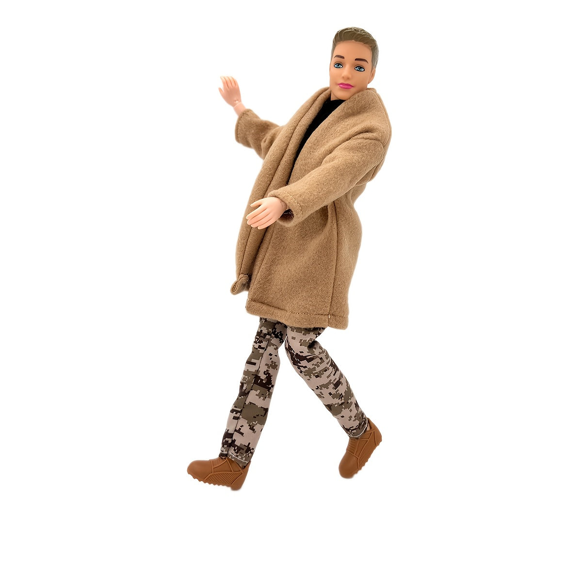 Jointed Male Doll with Three-Piece Clothing Set and Shoes