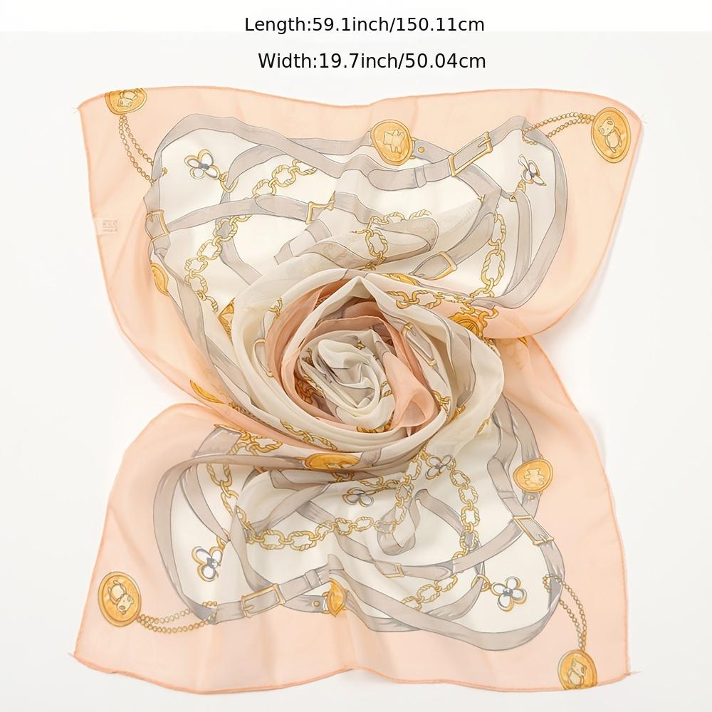 Colorful Chiffon Print Silky Scarf Warm Winter Shawl