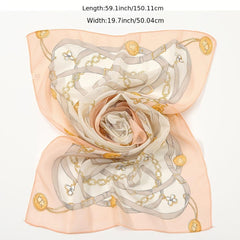 Colorful Chiffon Print Silky Scarf Warm Winter Shawl