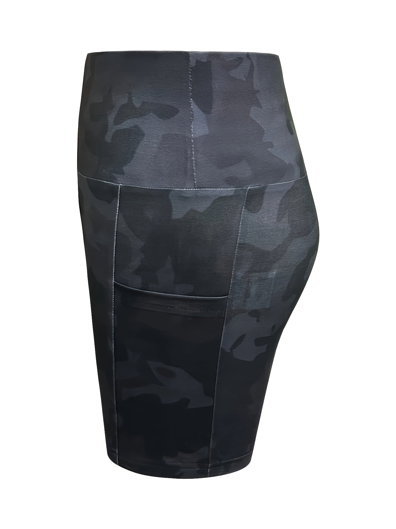 Camouflage High Waist Yoga Shorts With Pocket
