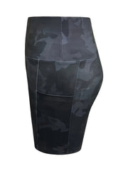 Camouflage High Waist Yoga Shorts With Pocket