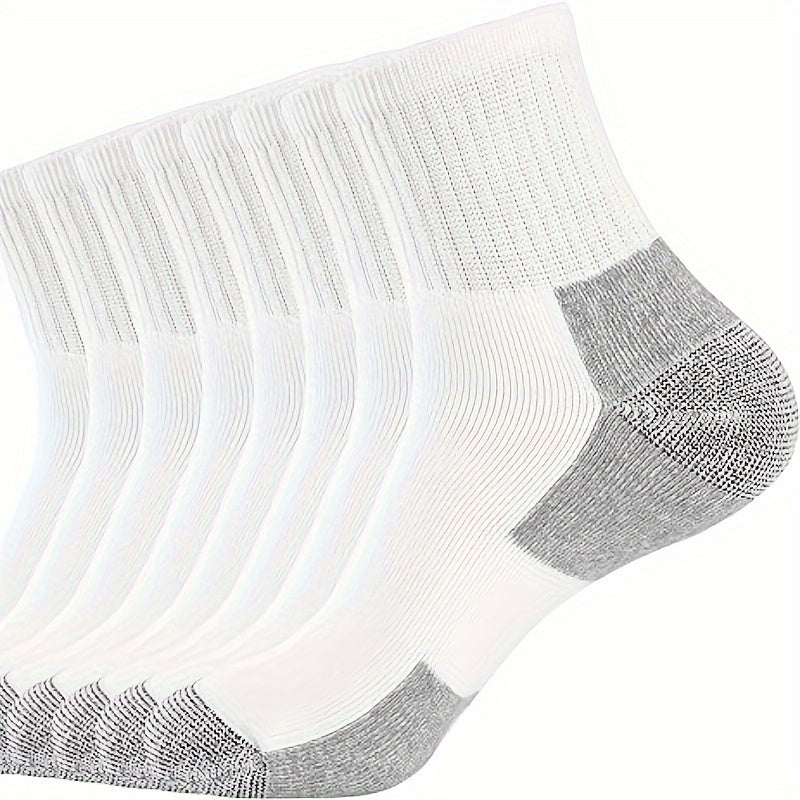 2 Pairs Men's Mid Crew Sport Socks Sweat Absorbing Cotton Blend