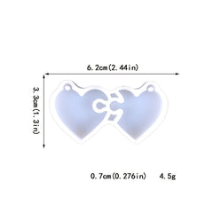 Puzzle Heart Silicone Keychain Mold DIY Jewelry Pendant Making Tool
