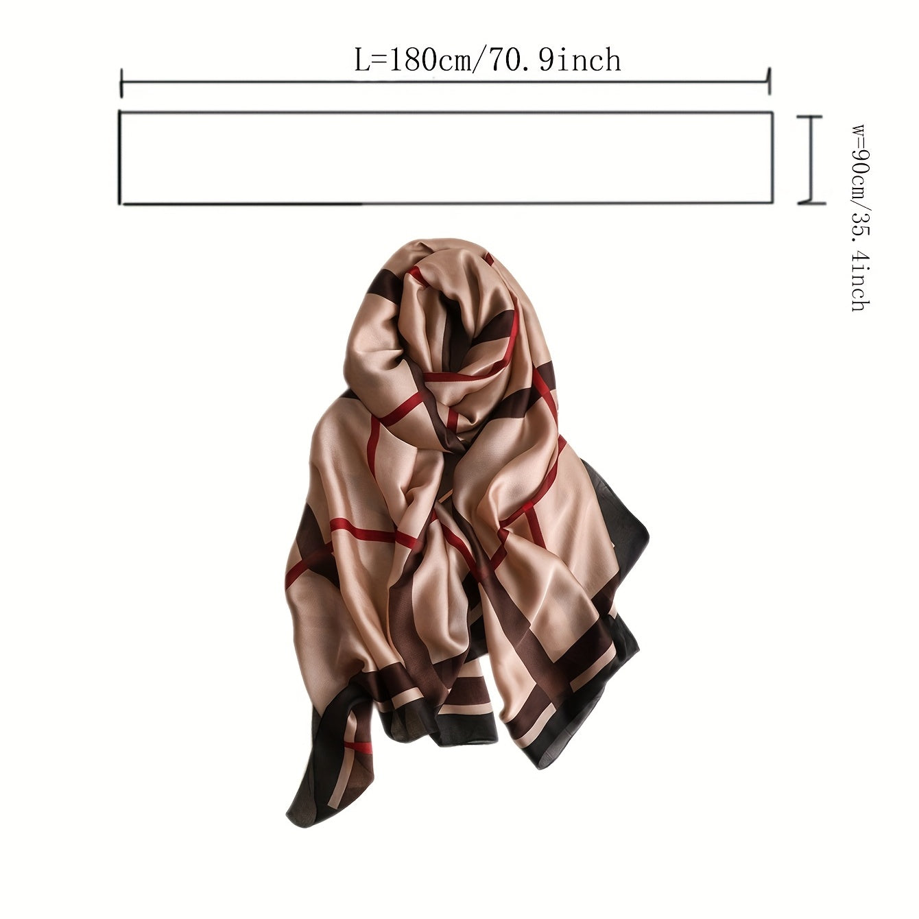 Striped Satin Scarf Shawl Silk Head Wrap Sunscreen Towel