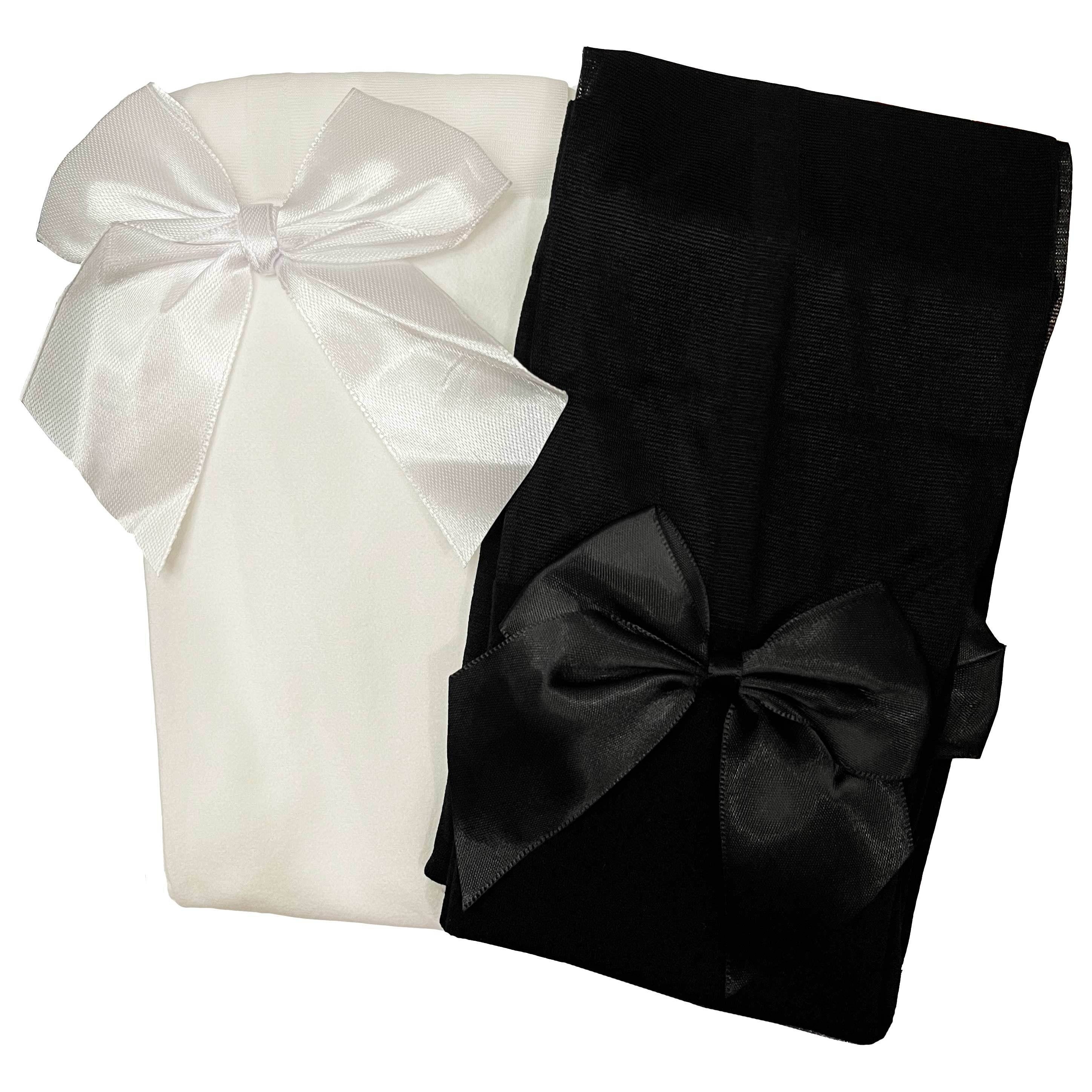 Bow Decor Slim High Waist Semi Sheer Footed Pantyhose