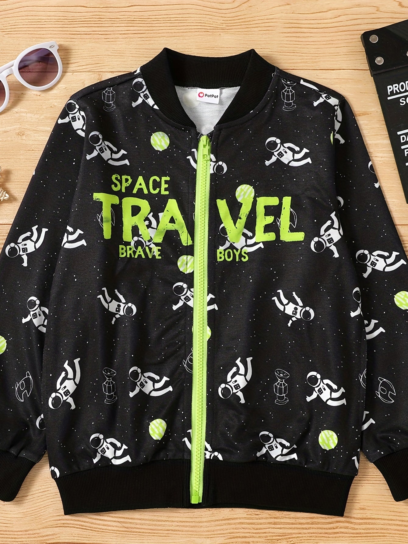 Boys Astronaut SPACE TRAVEL Windbreaker Jacket Waterproof Zip Up