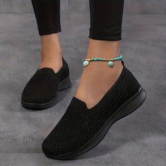 Women's Lightweight Loafers Flying Woven Walking Shoes Slip on Casual