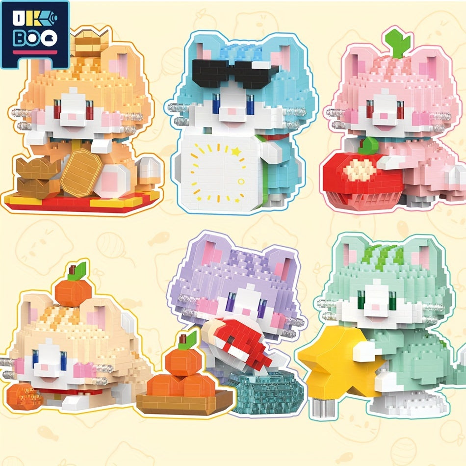UKBOO Cat Building Blocks Animal Series DIY Micro Block Toy Anime Cartoon Model