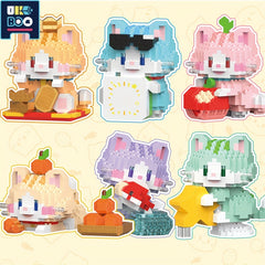 UKBOO Cat Building Blocks Animal Series DIY Micro Block Toy Anime Cartoon Model