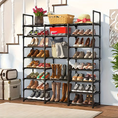 8 Layer Stackable Shoe Storage Rack, Detachable and Expandable