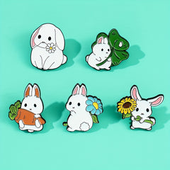 Cute Y2K Rabbit Enamel Pin for Clothes, Bags, DIY Decor - Ideal Gift