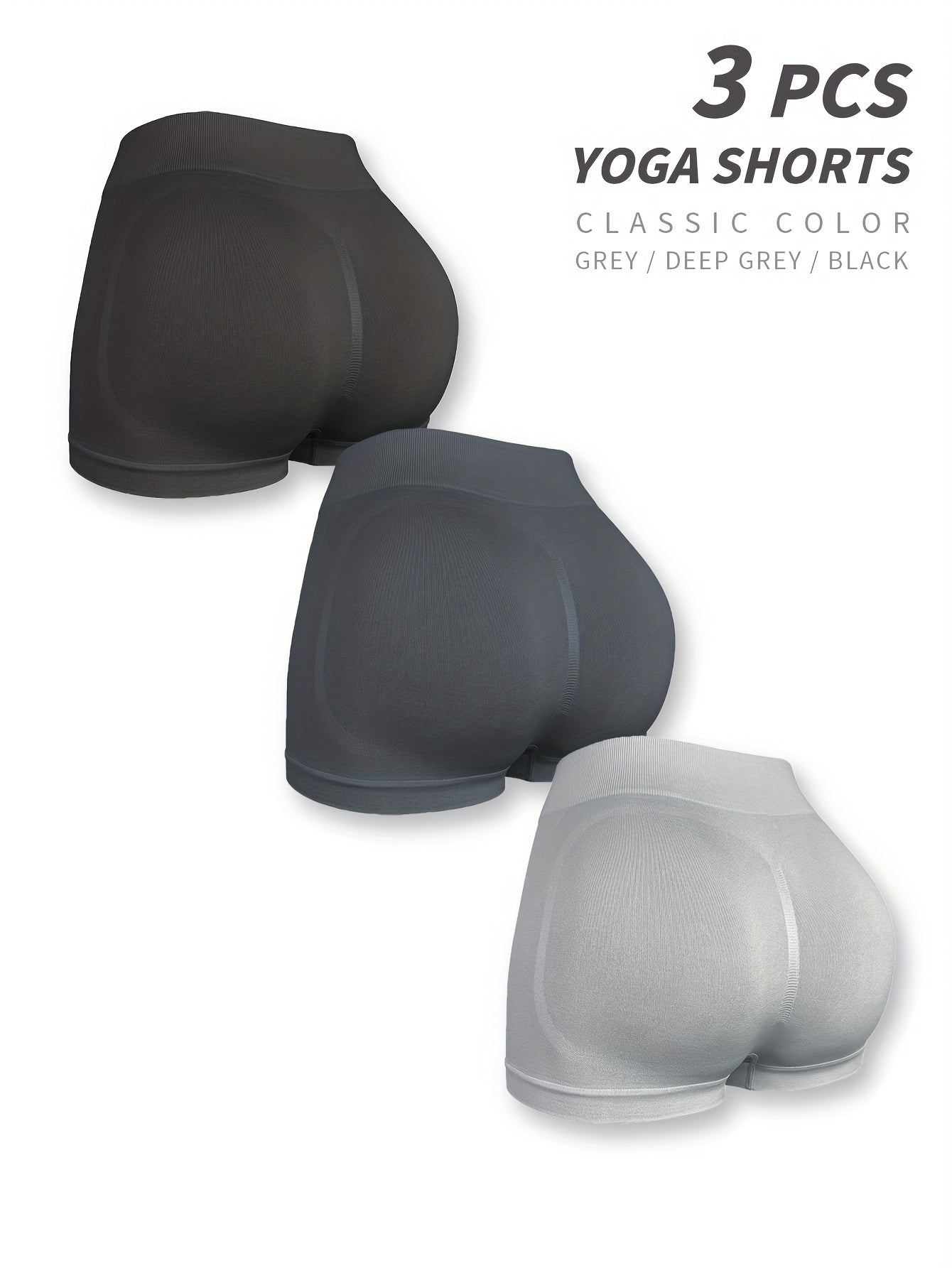 Seamless Hip Lifting Yoga Sports Shorts Solid Workout Biker Shorts