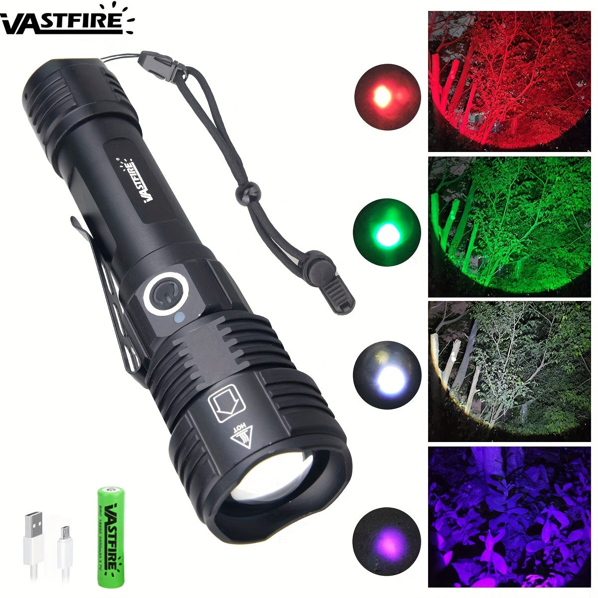 Rechargeable Green Red UV Flashlight for Pet Urine Detection