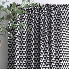 Nordic Style Triangle Pattern Curtains Geometric Short Curtains