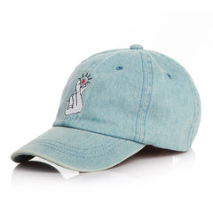 Kids Vintage Washed Embroidery Denim Cap for Sun Protection