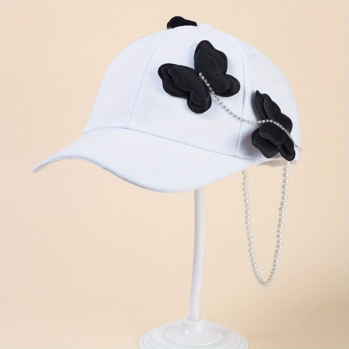 Butterfly Chain Decor Baseball Cap & Sun Hat Adjustable