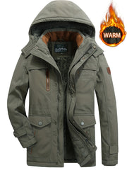 Men's Zipper Fleece Hooded Jackets Winter Warm Hoodies