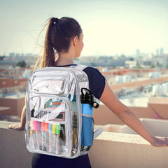 Clear Backpack Heavy Duty PVC See Through with Reinforced Straps