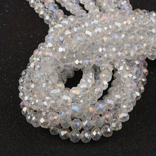 130pcs Glass Crystal Beads Car Wheel Shaped Flat Beads for Jewelry Making