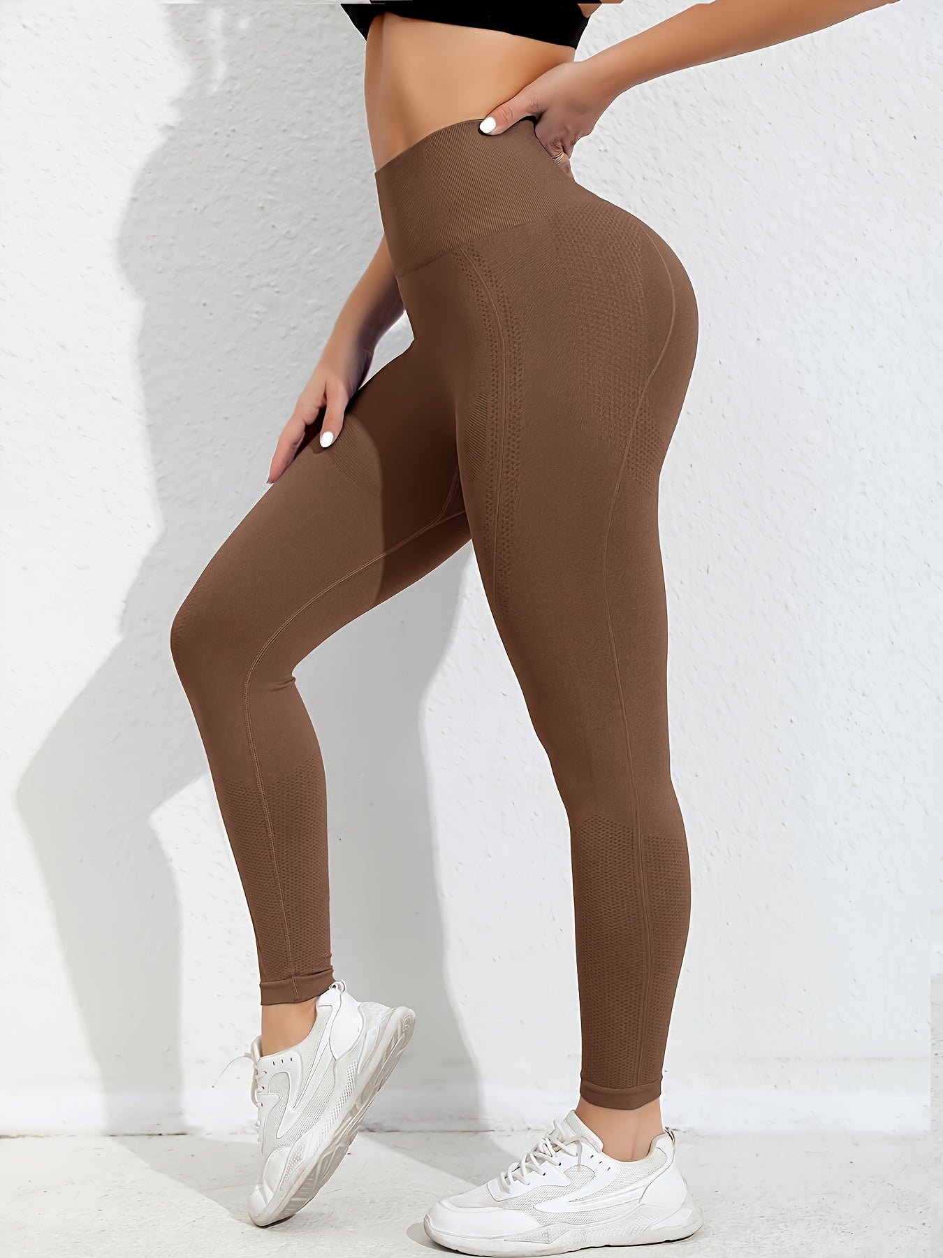 Seamless High Waist Yoga Leggings with Butt Lifting Tech