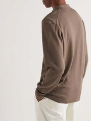Letter Pattern Knit Polo Men's Sweater V Neck Pullover