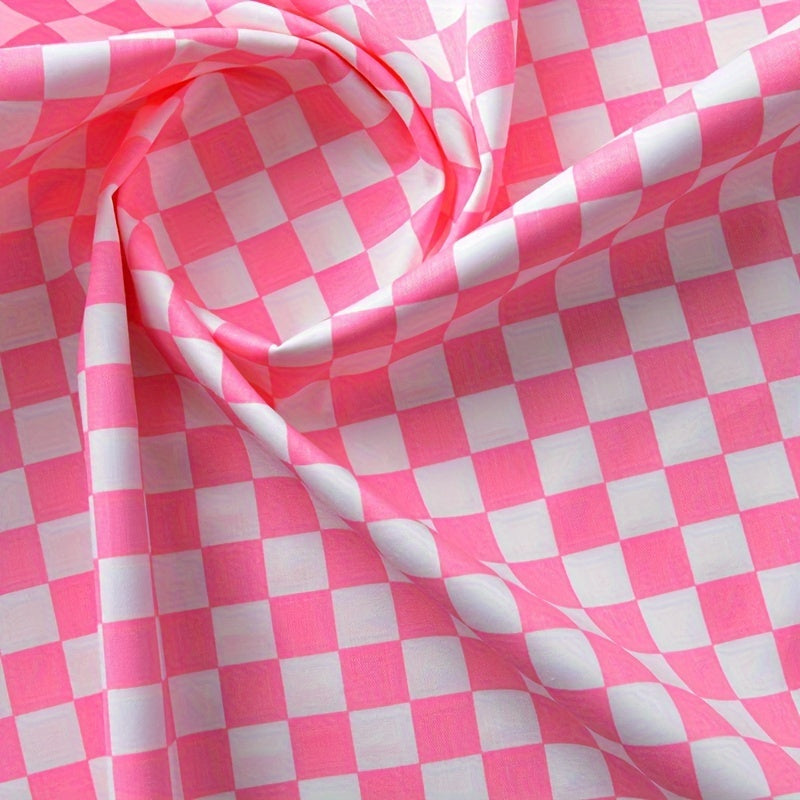 10pcs Checkerboard Style Fabric Colorful Mosaic Plaid Cotton Printed Fabric